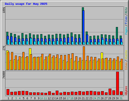 Daily usage for May 2025