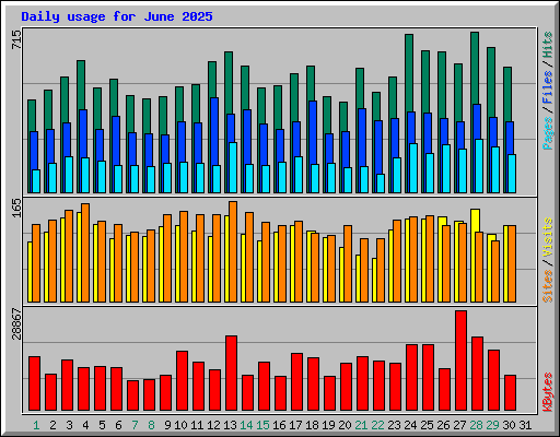 Daily usage for June 2025