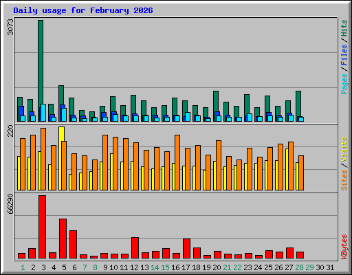 Daily usage for February 2026
