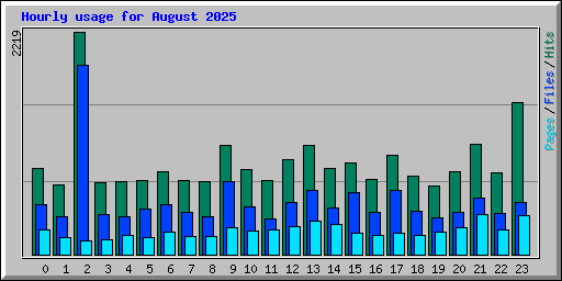 Hourly usage for August 2025
